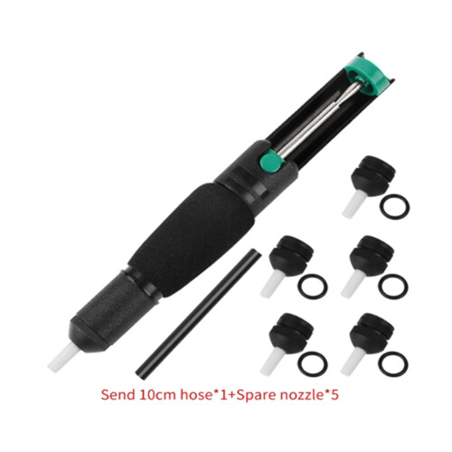 Double Ring Desoldering Suction Pump Sucker Desolder with 5 Nozzles 1
