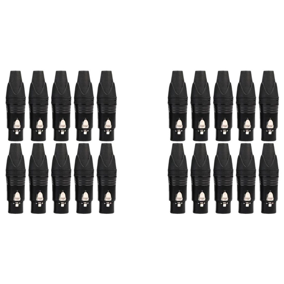 10Pcs Diy 3Pin Xlr Adapter Socket Xlr Aviation Connector( Female) Silver 4711191712899