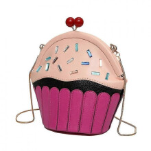 Cute Cupcake Shape Women's Shoulder Bag Colorful PU Leather