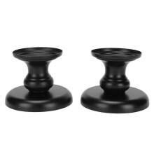 Tapered Candle Holder Simple Matte Black Vintage Iron Taper Candle Holder Restaurant Decoration