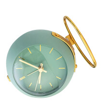 Desktop Alarm Clock Studenten Schlafsaal Mini Alarm Clock Ornaments Einfache Metall Desktop Uhr Grün