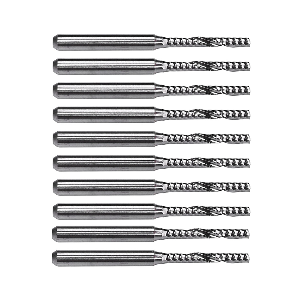 10Pcs Carbide Single Flute End Mill Router Bit For Engraving Machine 4712844916039