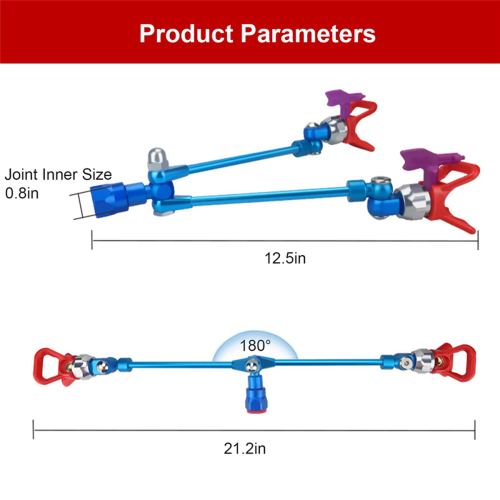 Paint Extension Pole Double 517 Nozzle Head for Sprayer Guard 1