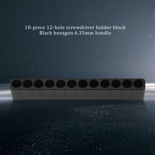 10pcs 12-Hole Screwdriver Bit Holder Black For Six Angle 6.35mm 1