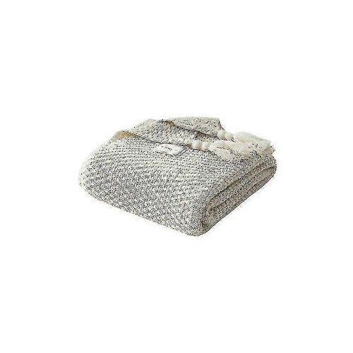 Blanket Tassel Knitted Blanket, Sofa Cushion Beige 70*100cm
