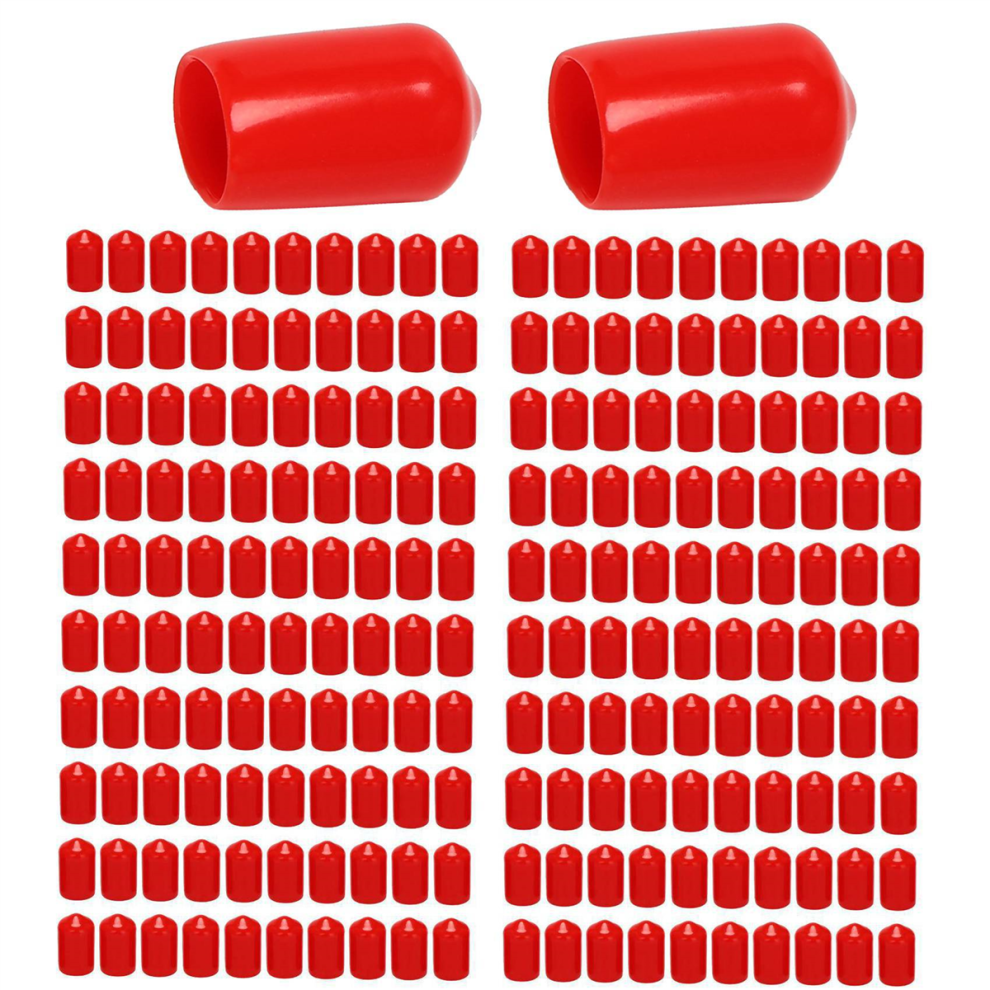 100Pcs Rubber End Caps 9.5Mm Id Pvc Round Tube Bolt Cap Cover Red 4712844923396