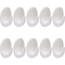 Wall Hooks White, Plastic Hooks Self-Adhesive White Hooks Wall Hooks No Drilling Needed White Reusable Hooks Adhesive Removable Wall Hooks Plastic Hoo
