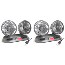 USB Car Double Head Fan Portable Auto Cooling Fan for Car Household