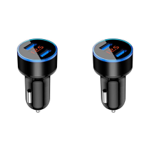 3.1A Dual USB Car Charger 2 Port LCD Display 12-24V Fast Quick,Black