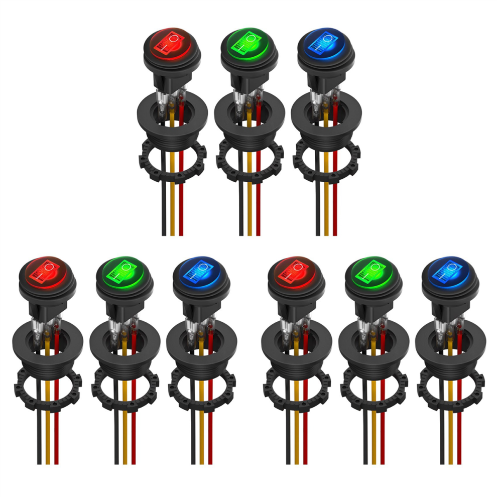 Round Rocker Switch 12V 20A Ul Marine Round Toggle Switch 3 Color 4713376385423
