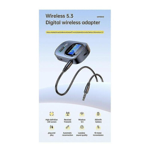 Bluetooth 5.3 Receiver Car Auxiliary Bluetooth Car Adapter Wireless Audio Transmitter for Car Tv Speaker HG 1