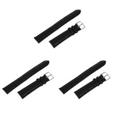 18mm Bracelet de Montre en PU Cuir Noir Boucle Alliage Watch Strap