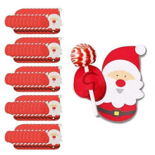 Christmas Lollipop Paper Cards Cartoon Santa Claus Penguin Snowman Kids Candy Gifts Package Wrapping New Year Party Decoration HG