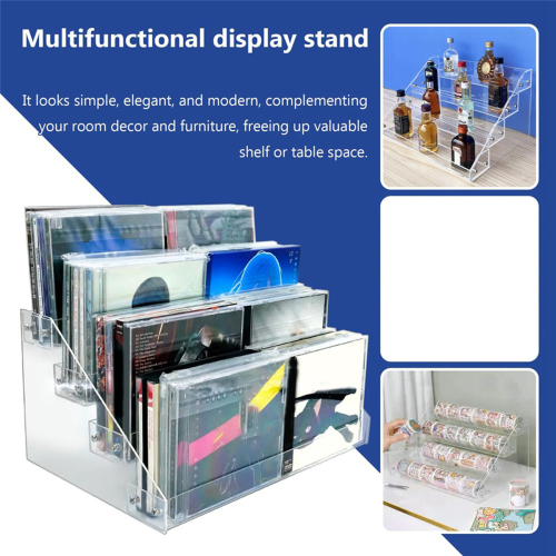 4Tier Clear Acrylic CD Holder Cascading CD Storage Rack,Display Rack 2
