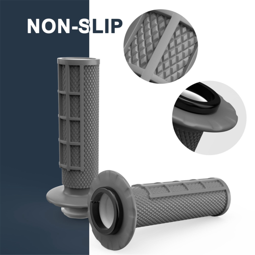 Universal Motorcycle Handlebar Grips with The Snap-in Cam Grey 1