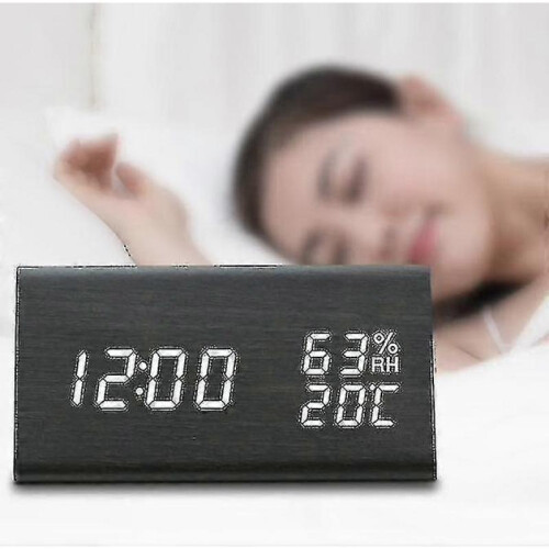 Digital Alarm Clock Wooden Electronic Led Clocks HG 1