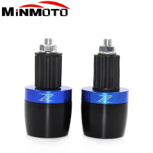 (Blue-B)Motorcycle Cnc Handle Bar Handlebar Grips Cap End Handle Plugs Cap For Kawasaki Z400 Z800 Z900