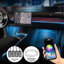 (transparent 1in4 4M)For Tesla 3 Y Car S Ambient Auto Led Strip S App Center Console Dasard Accessories