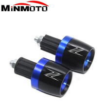 (Blue-A)Motorcycle Cnc Handle Bar Handlebar Grips Cap End Handle Plugs Cap For Kawasaki Z400 Z800 Z900