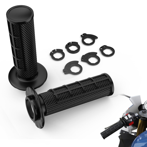 Universal Motorcycle Handlebar Grips with The Snap-in Cam Black 2