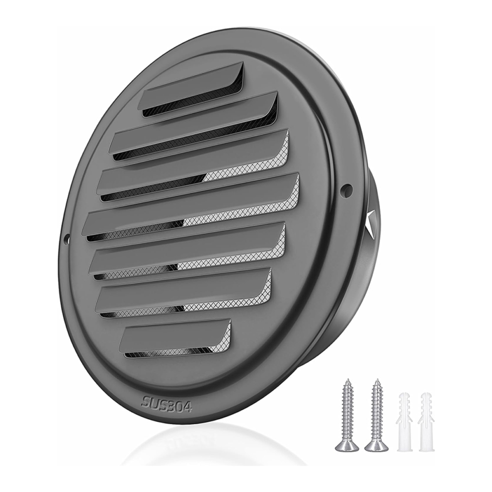 4Inch 304 Stainless Steel Air Vents, Louvered Grille Cover 4713376359387