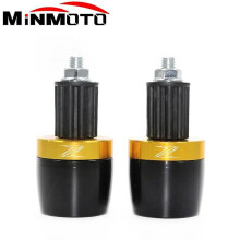 (Gold-B)Motorcycle Cnc Handle Bar Handlebar Grips Cap End Handle Plugs Cap For Kawasaki Z400 Z800 Z900