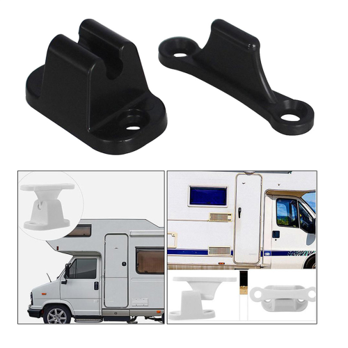 Door Retainer Kit T Shape Door Stop Retaining Catch Latch Black 1