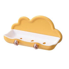 Bathroom Shower Soap Box Dish Storage Suction Cup Cloud Shape Plastic Punch Free Wall Mount Soap Holder for Case Shower Hanger Drain Rack HG