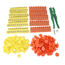 Ear Tag und Zange Set Livestock Ear Tag Applicator und helle Farben Cattle Ear Tags für Bauernhof Tier Identifikationskarte Grüne Zange mit