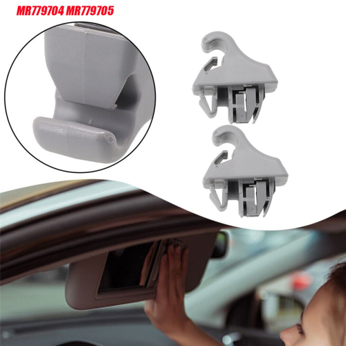 2Pcs Gray Sun Visor Hook Holder Clip MR779704 MR779705 1