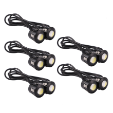 2pcs LED Eagle Eye Backup Light White Light 9W black