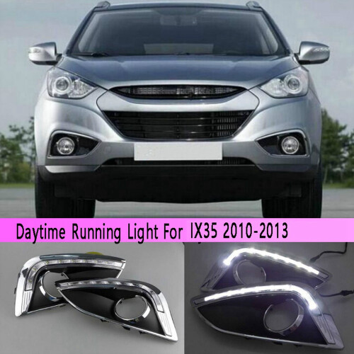 1Pair Daytime Running Light with Fog Lamp Hole for IX35 10-13 1