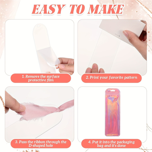 Acrylic Bookmark Blanks Clear Bookmarks Acrylic Tags With Ribbon 2
