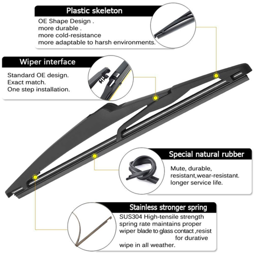 for 2013-2017 Rear Wiper Arm Blade Set 2