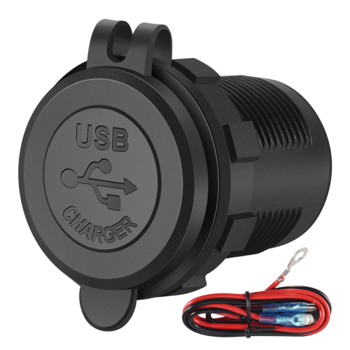 PD Type C USB Car Charger with ON/Off Switch for Motorcycle RV,Red