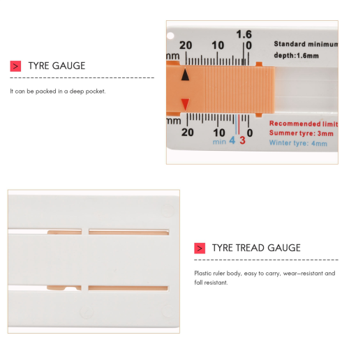 Tyre Tread Depth Gauge Car Motorcycle Trailer Van Wheel 2