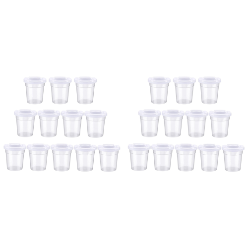 12 Pack No Spill White Lid Paint Cups Spill Proof Paint Cups Reusable