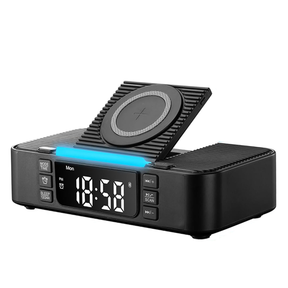 Wireless Charging Station With Bluetooth Speaker, Alarm Clock 4711565563614