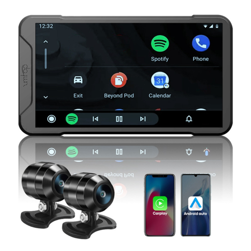 5 Inch Motorcycle Driving Recorder WIFI Carplay Projection Navigation 2