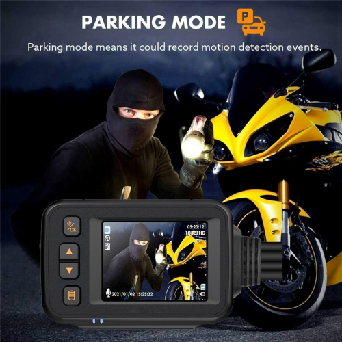 Motorcycle Dash Cam,2Inch IPS Screen 1080P+720P Dual AHD Black 2