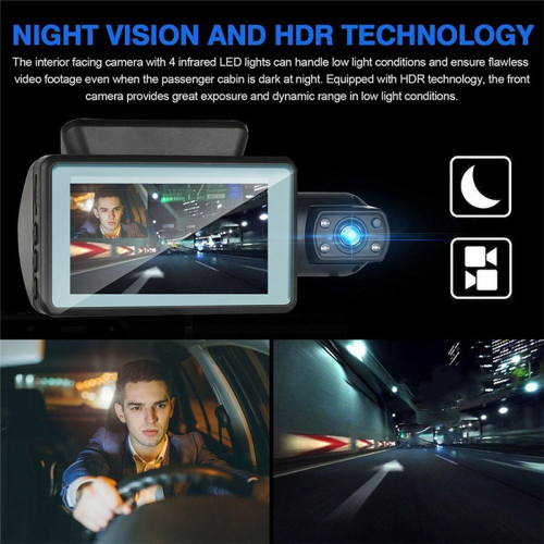Dual Dash Cam Front and Inside 1440P+1080P Car Black Box Dash Camera 2
