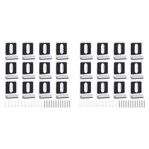 12Pcs Metal Mirror Clips Holder Kit,Mirror Hanging Clips with Screw ,