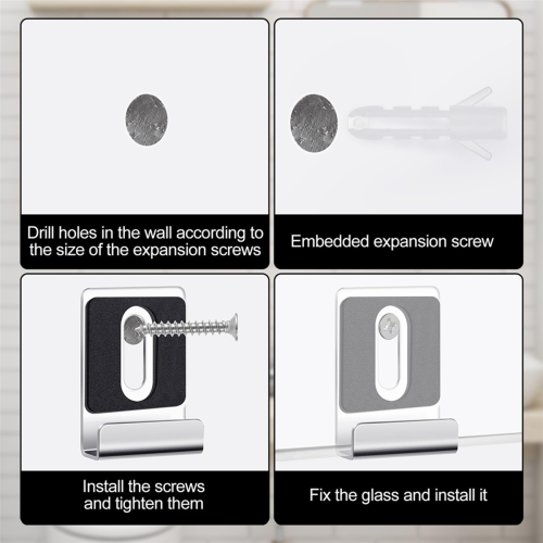 12Pcs Metal Mirror Clips Holder Kit,Mirror Hanging Clips with Screw , 1