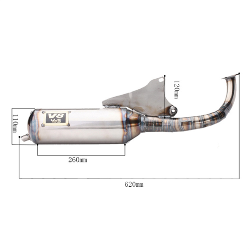 Motorcycle Exhaust Pipe V8 Large Displacement for Jog V8 Exhaust 2