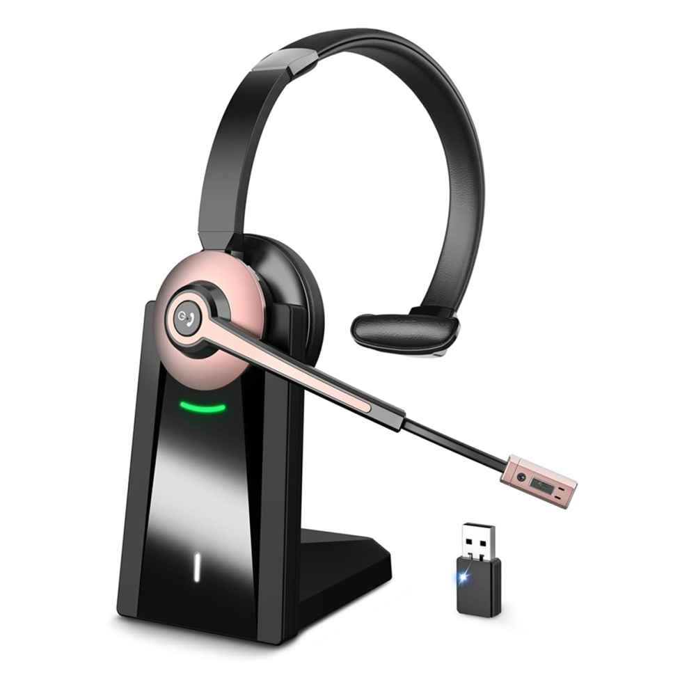 Wireless Headset, Bluetooth Headset with Noise Canceling Microphone-image-OPC-PJ99XHQ-NEW