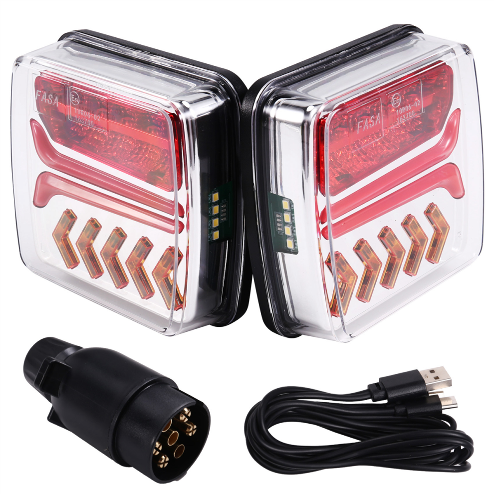 1 Set 12V 24V Wireless Magnetic Led Tail Trailer Eu Plug Light 4711565509117