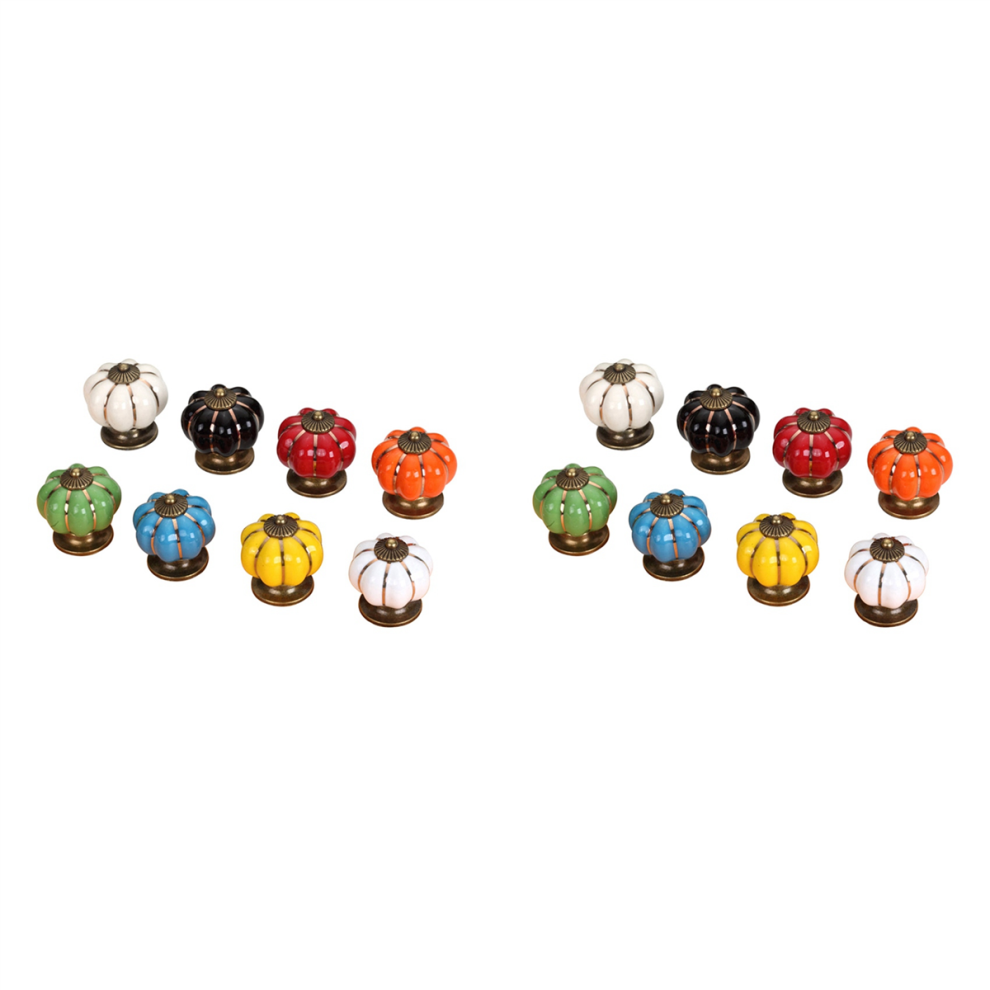 8Pcs Pumpkin Ceramic Handles 38Mm Drawer Knobs Cupboard Door Handles 4711565511462