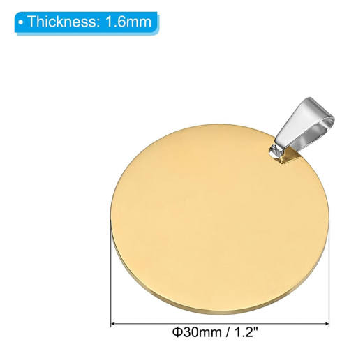 16Pcs Metal Stamping Blanks 30mm Round Dog Tags Silver 1
