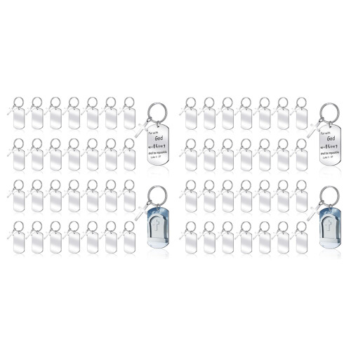 30Pc Engravable Metal Keychain Blanks Metal Stamping Blanks with Hole