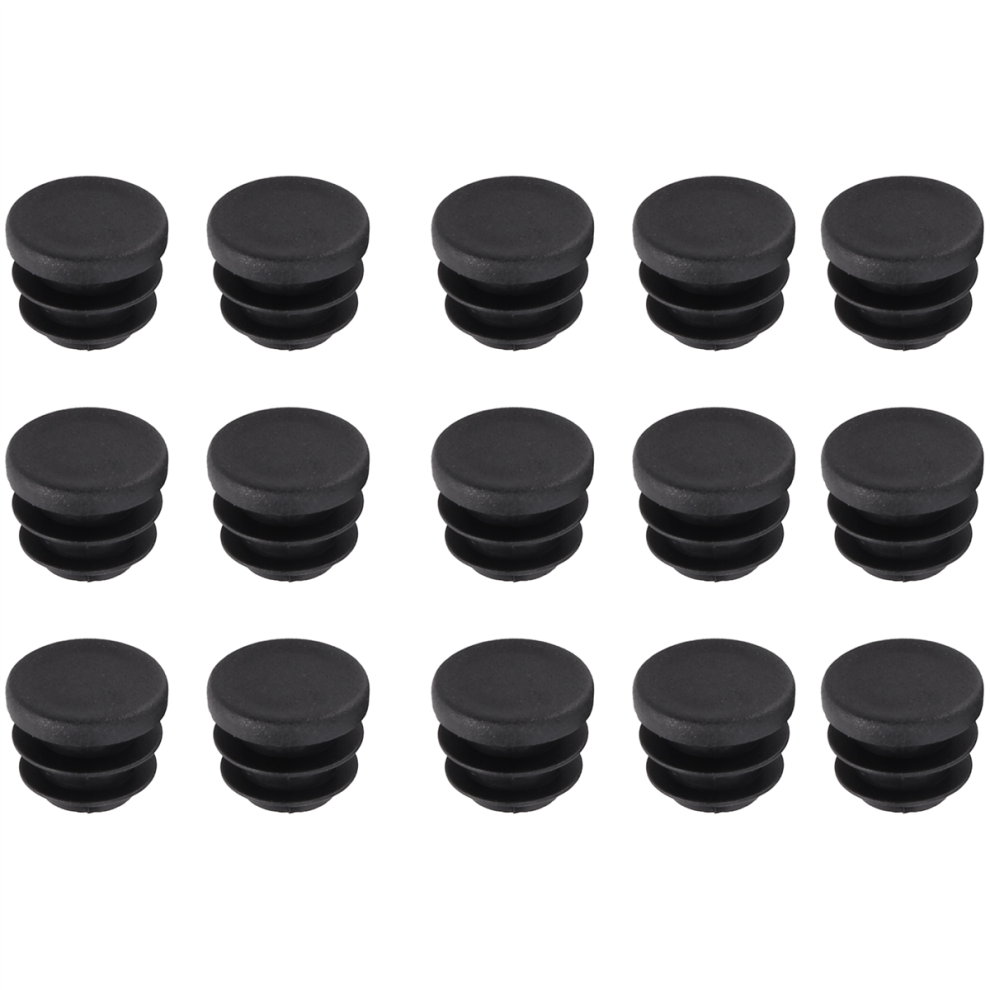 15Pcs Black Plastic Blanking End Cap Round Tube Insert Pipe Bung 16Mm 4711565524240